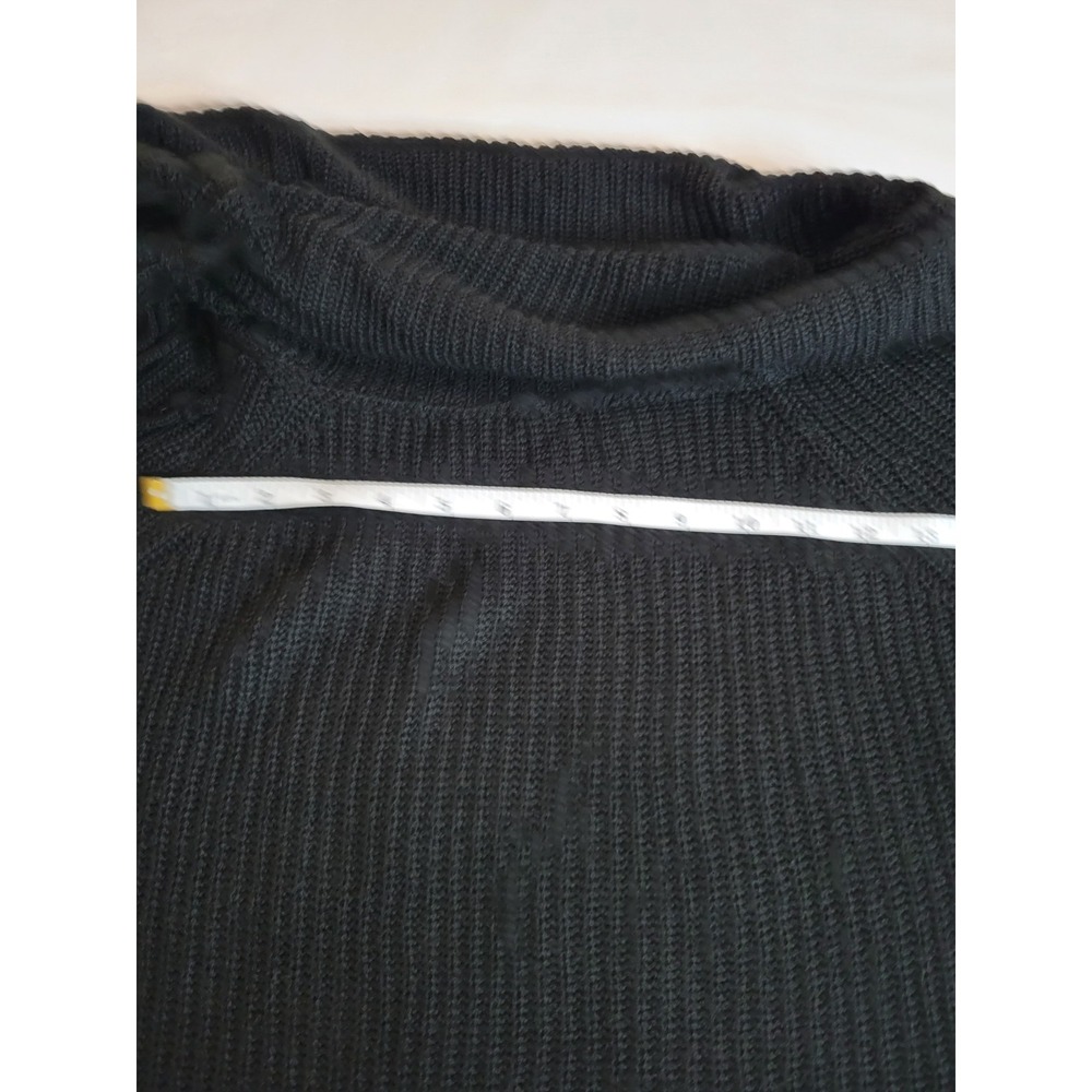 Ambiance‎ Apparel 100% Acrylic Black Sweater Folded Wide Neck Long Sleeve Sz S - Picture 8 of 16